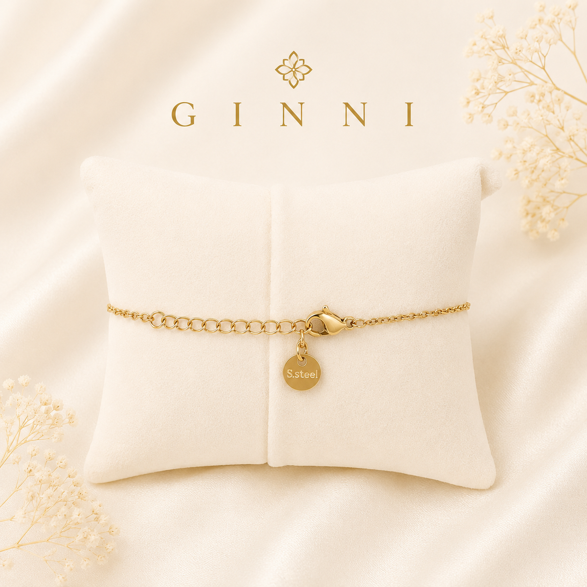Dainty Flower Gold Bracelet – Minimal Charm (Waterproof & Tarnish-Free)