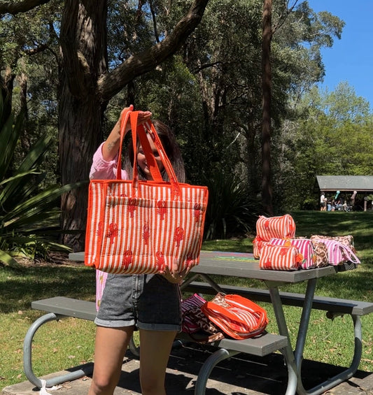 Orange Lobster - Beach Tote Bag - 16*18 inches
