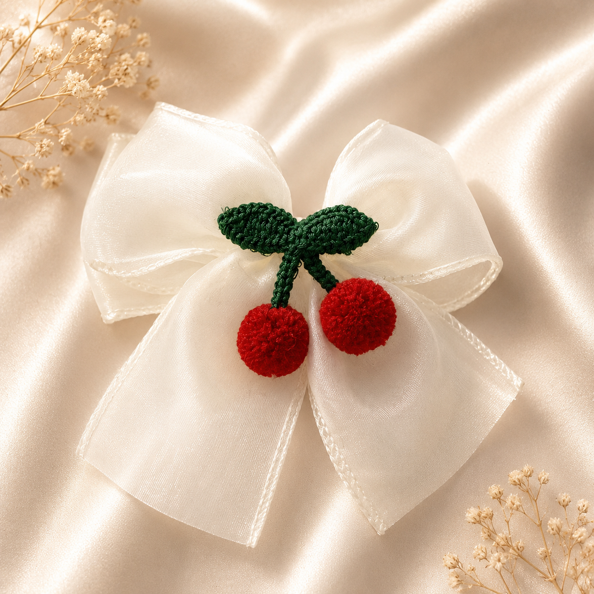 Cherry Luxe Bow Clip 🍒 | Elegant Hair Accessories Australia