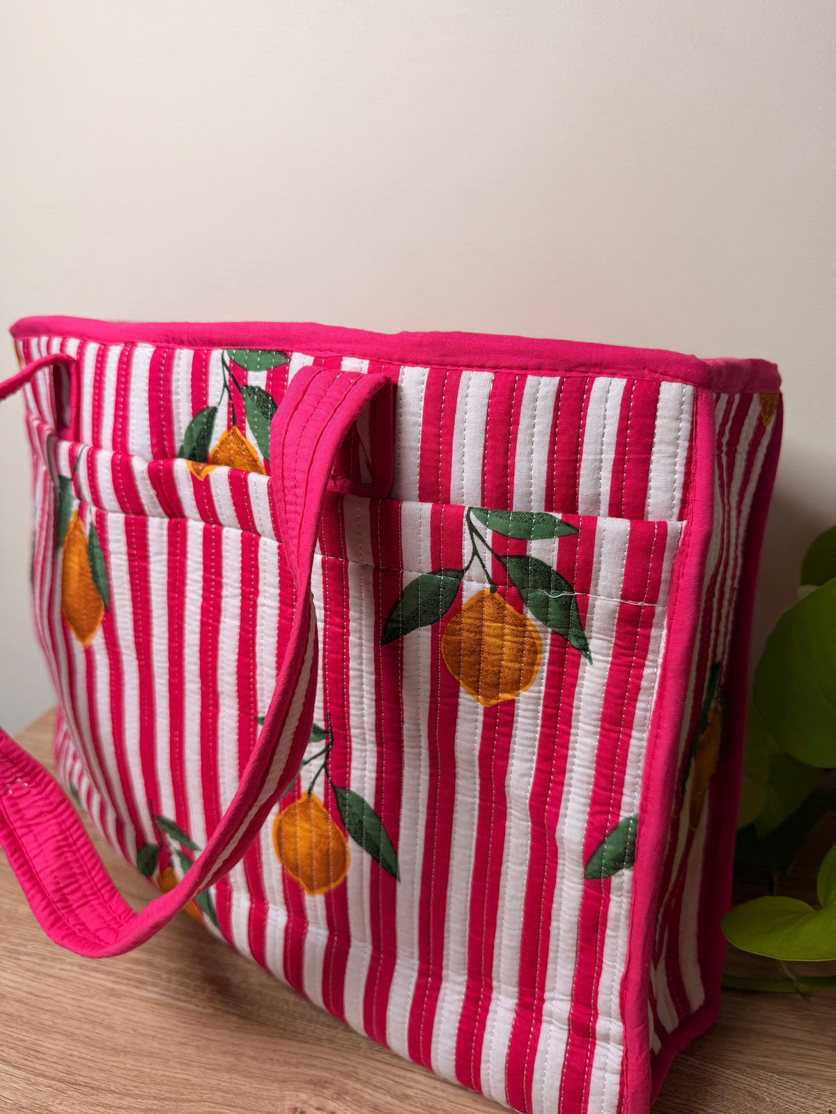 Hot Pink Lemons - Beach Tote bags - 15*18 inches