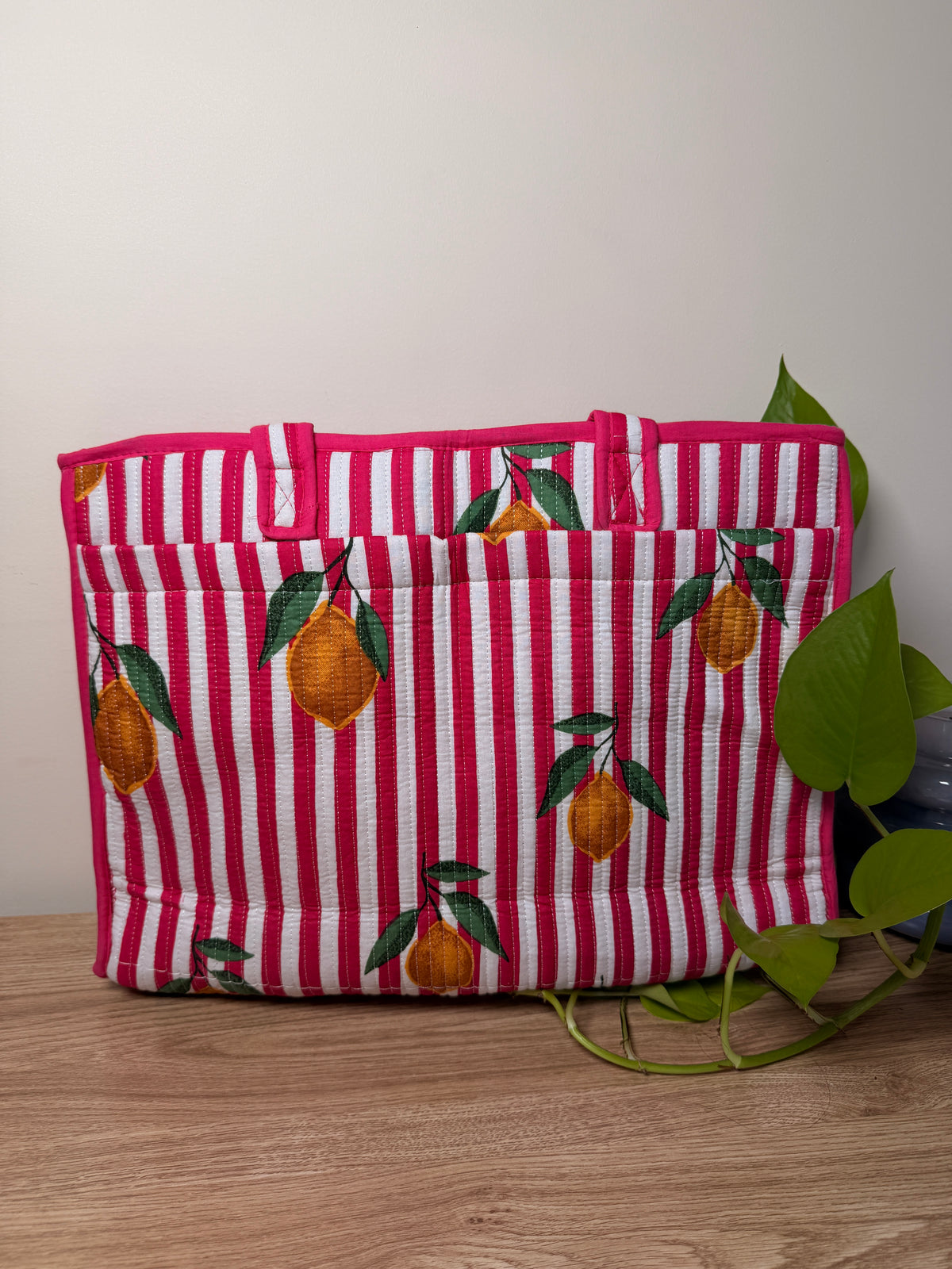 Hot Pink Lemons - Beach Tote bags - 15*18 inches