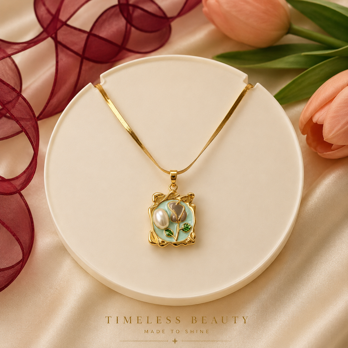 Pearl Bloom Pendant Necklace 🌷✨
