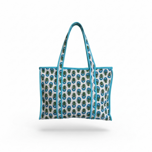 Blue Paradise Tote | 16×18" Cotton Tote Bag