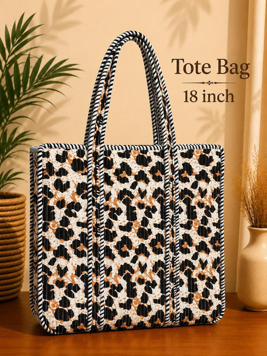 Leopard Print Everyday Tote - 18*18 inches