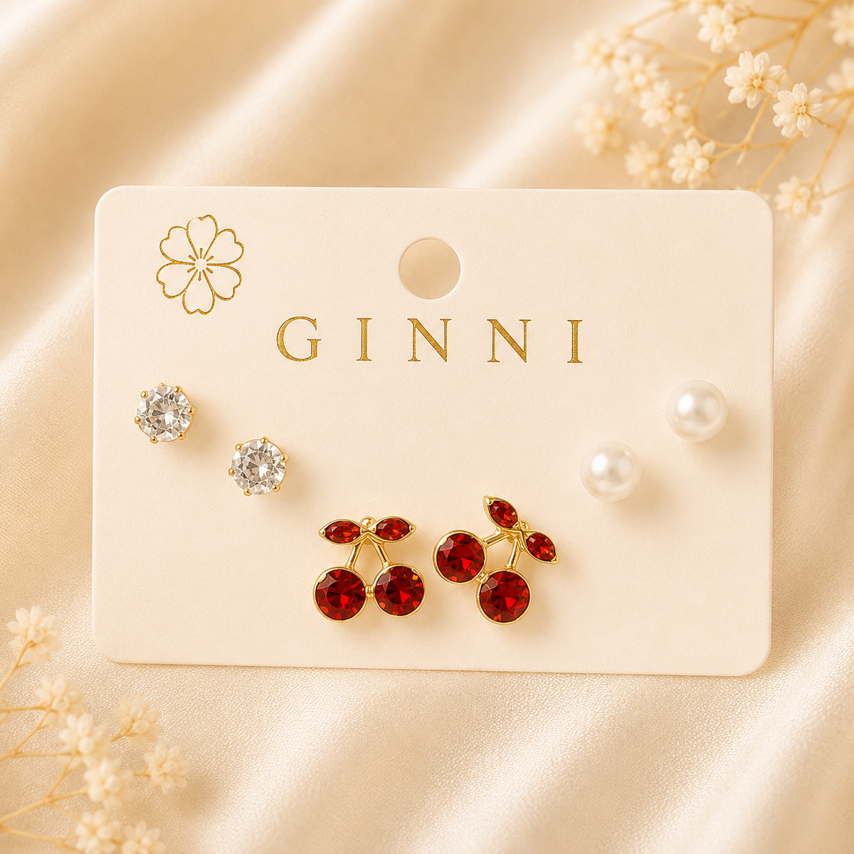 Cherry Glow Stud Set 🍒✨