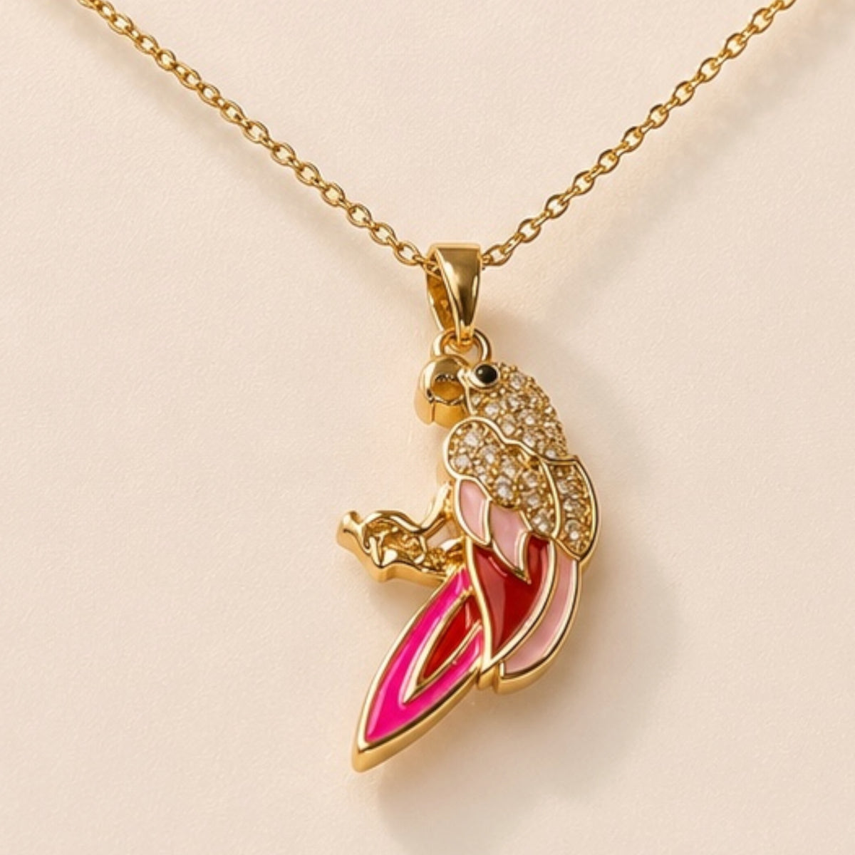 Aurora Fairy Charm Necklace – Pink Gold Pendant