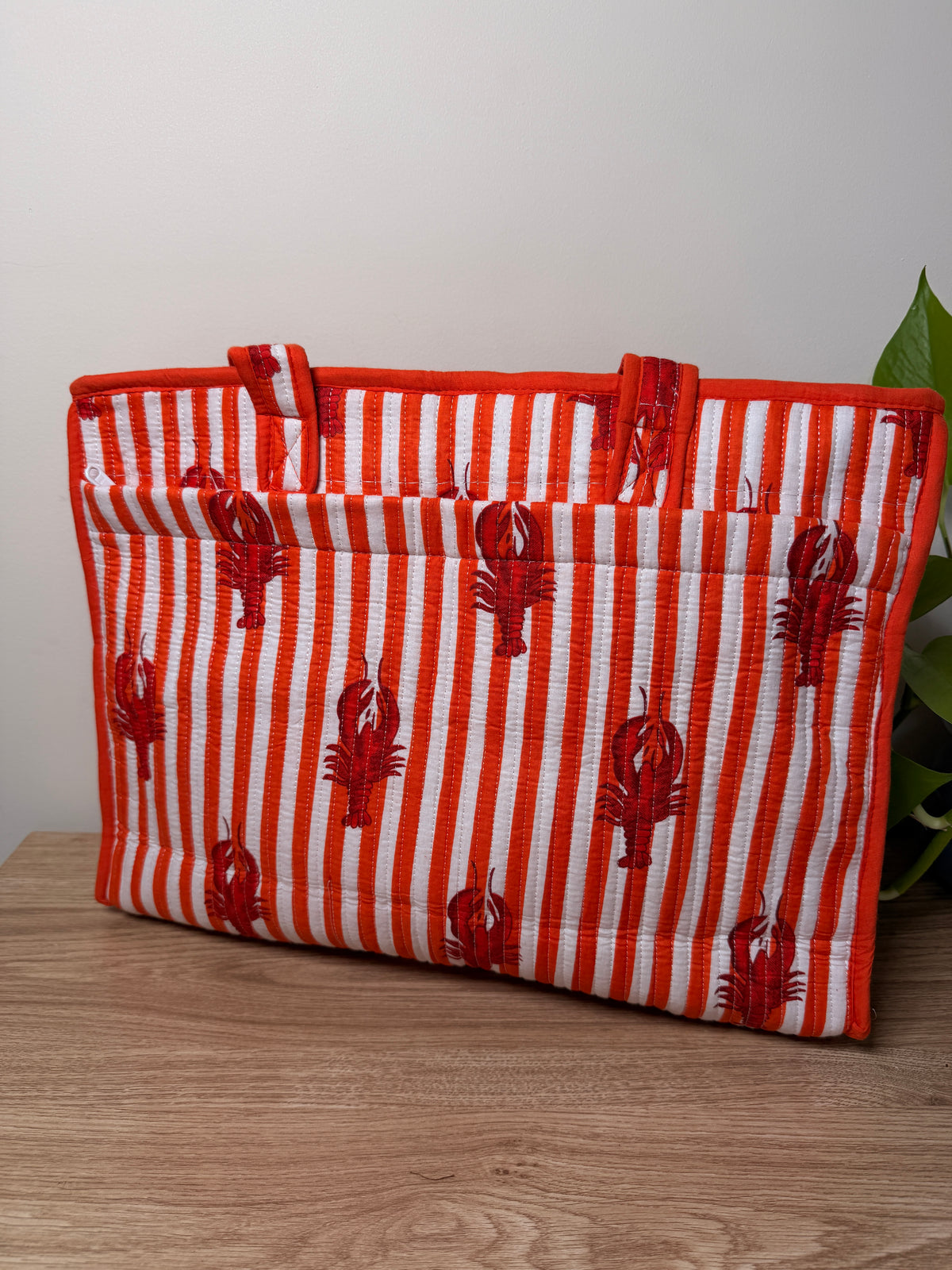 Orange Lobster - Beach Tote Bag - 15*18 inches