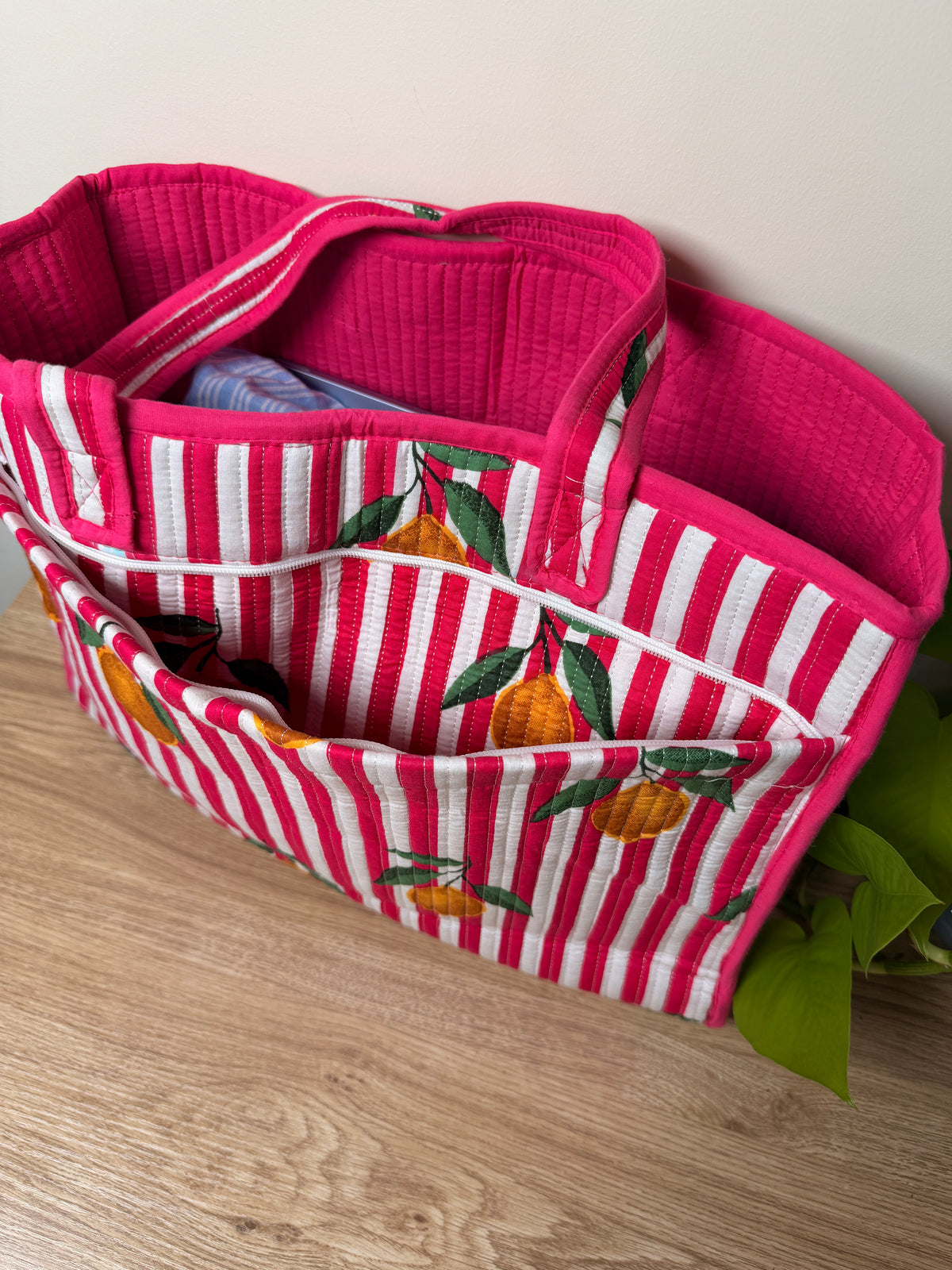 Hot Pink Lemons - Beach Tote bags - 15*18 inches