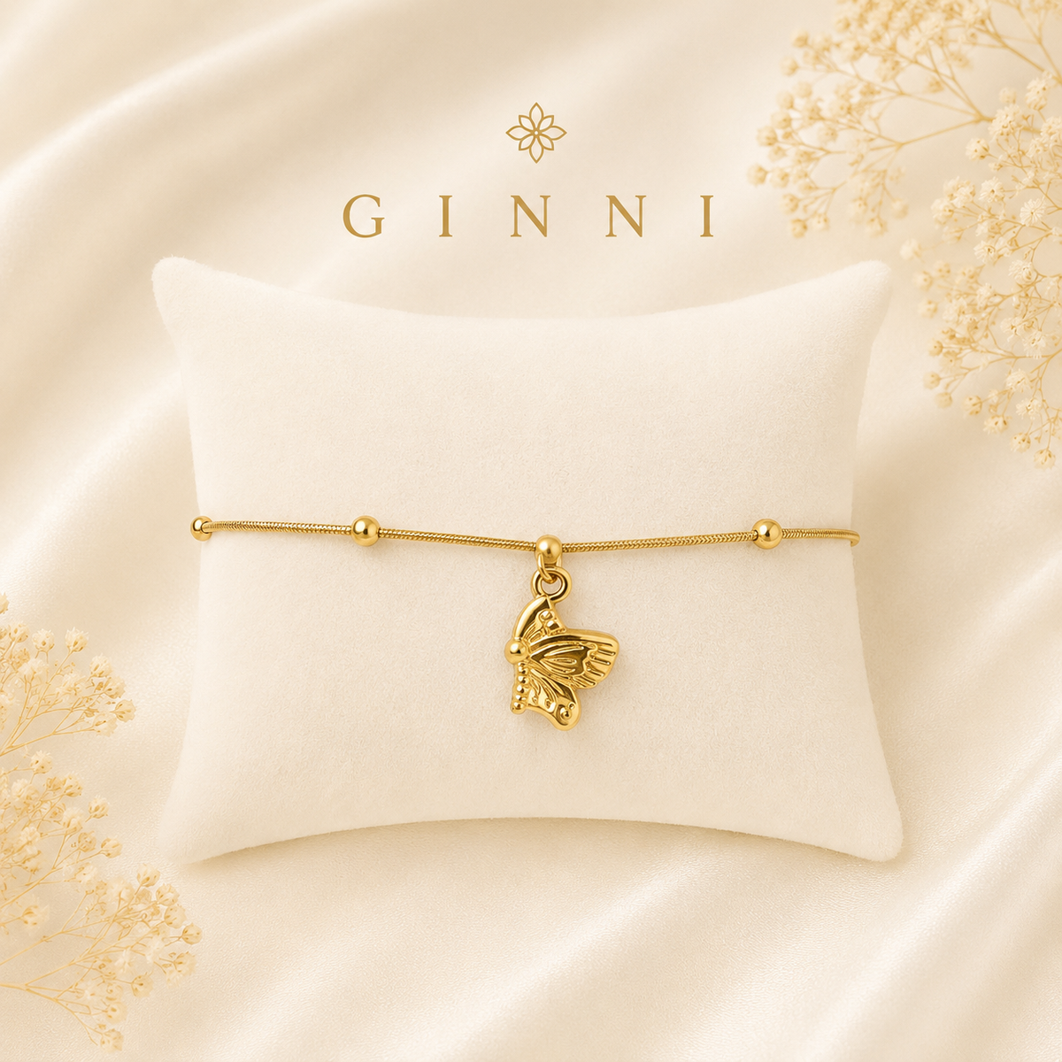Butterfly Gold Charm Bracelet – Dainty Minimal Everyday Jewellery