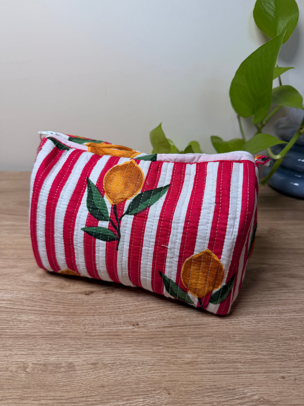 Large Handmade Cotton Makeup Bag