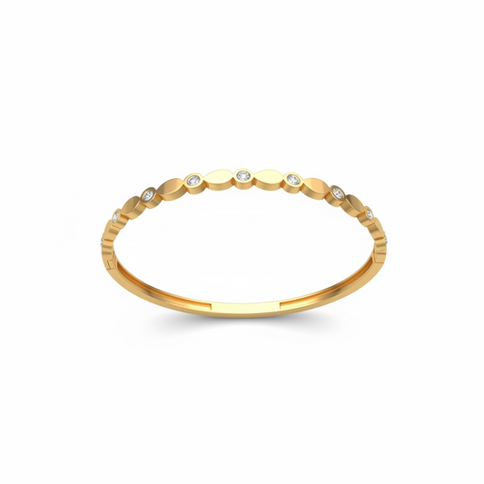 Celeste Pearl Heart Bangle