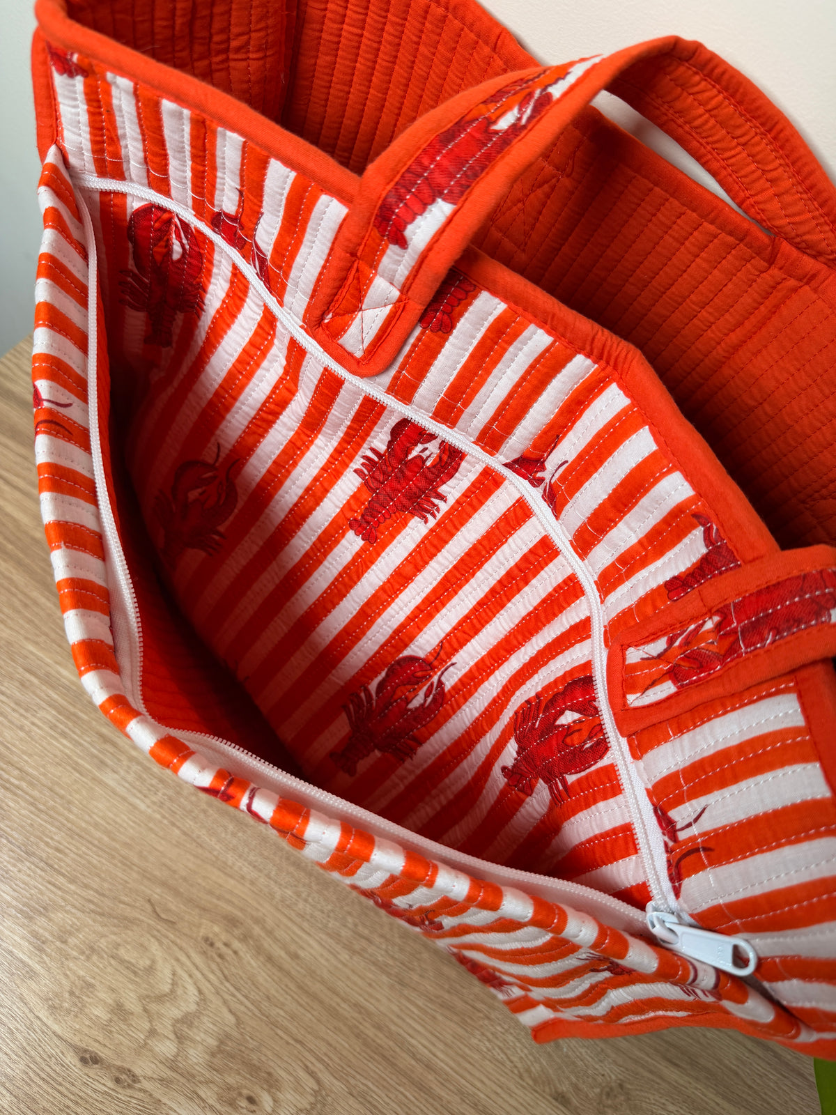 Orange Lobster - Beach Tote Bag - 15*18 inches