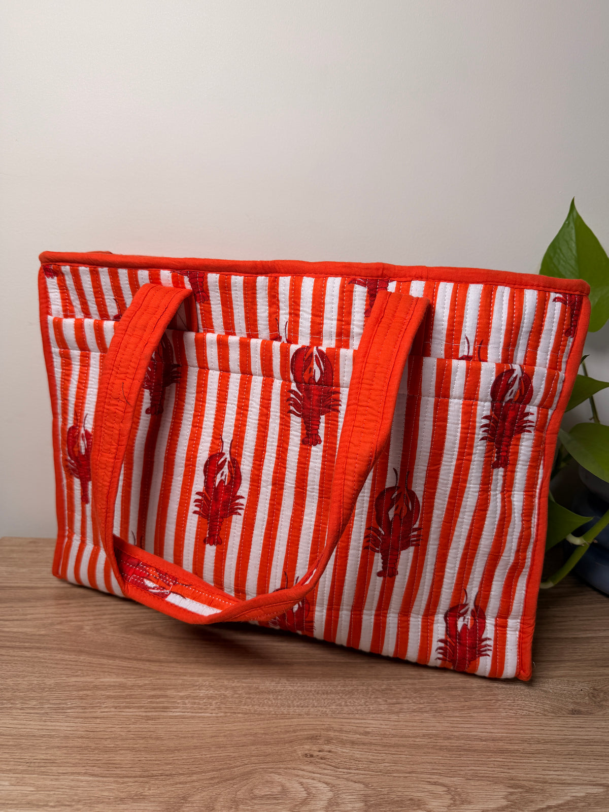 Orange Lobster - Beach Tote Bag - 15*18 inches