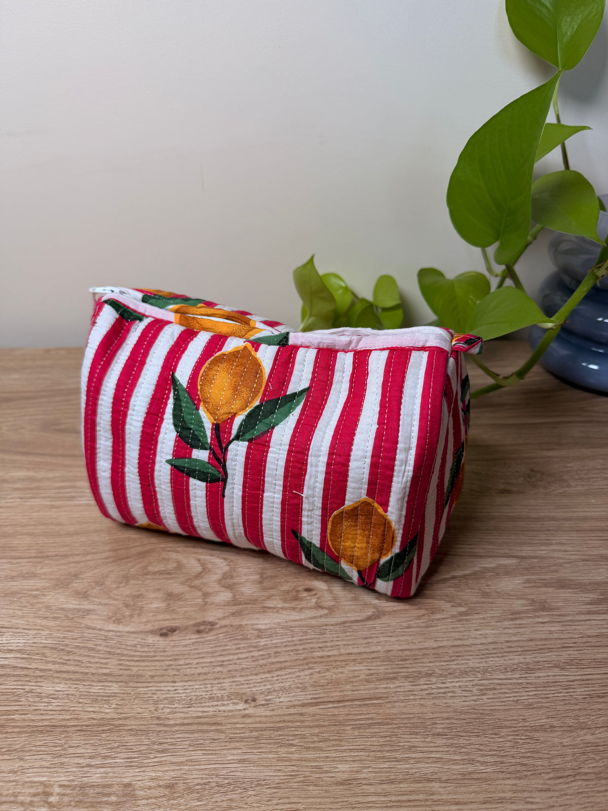Large Handmade Cotton Makeup Bag