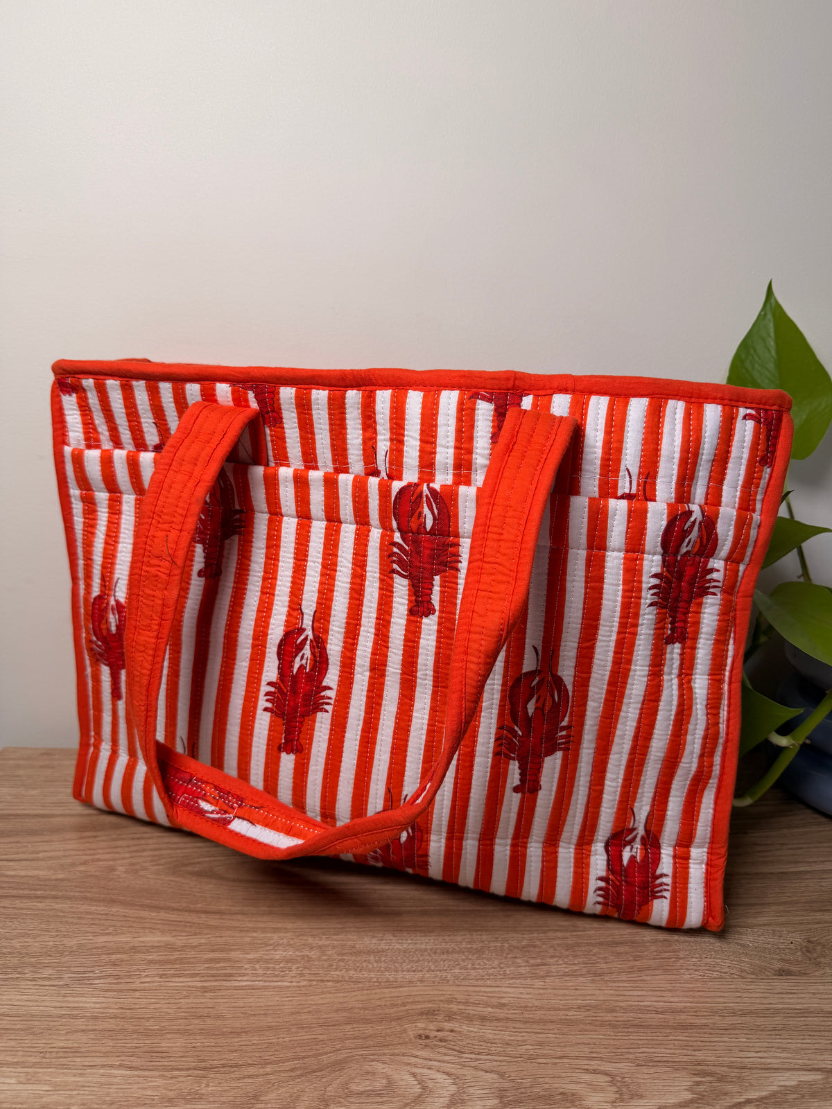 Orange Lobster - Beach Tote Bag - 15*18 inches