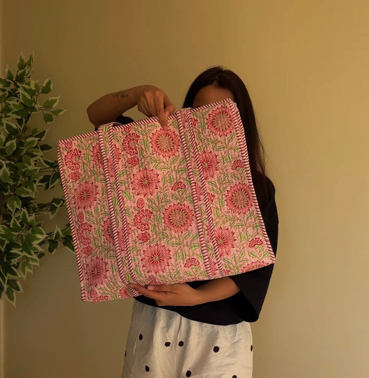 Pink Sunshine Tote - 18*18 Inches - PRE ORDER - Shipped by 27/10/2026