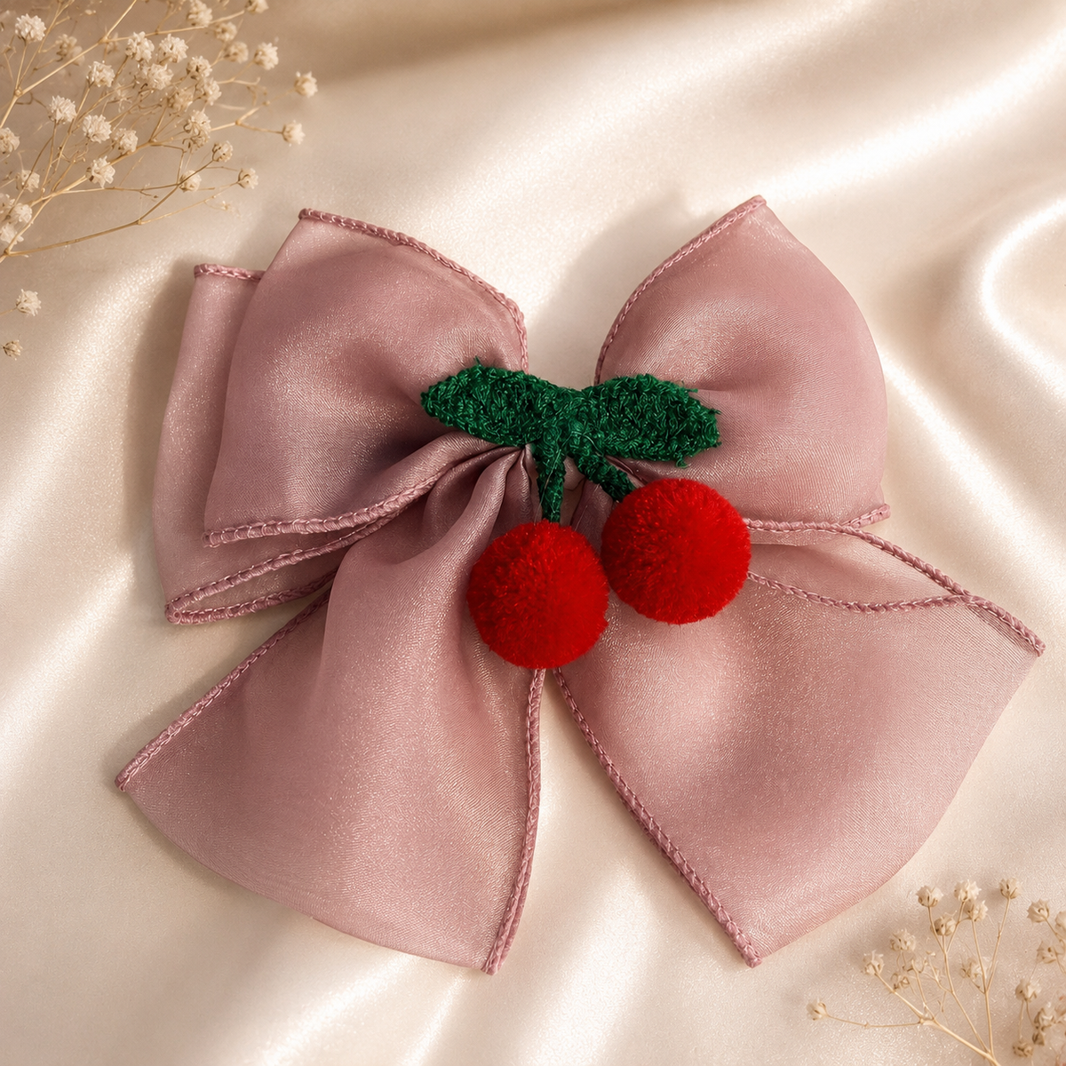 Cherry Luxe Bow Clip 🍒  | Elegant Hair Accessories Australia