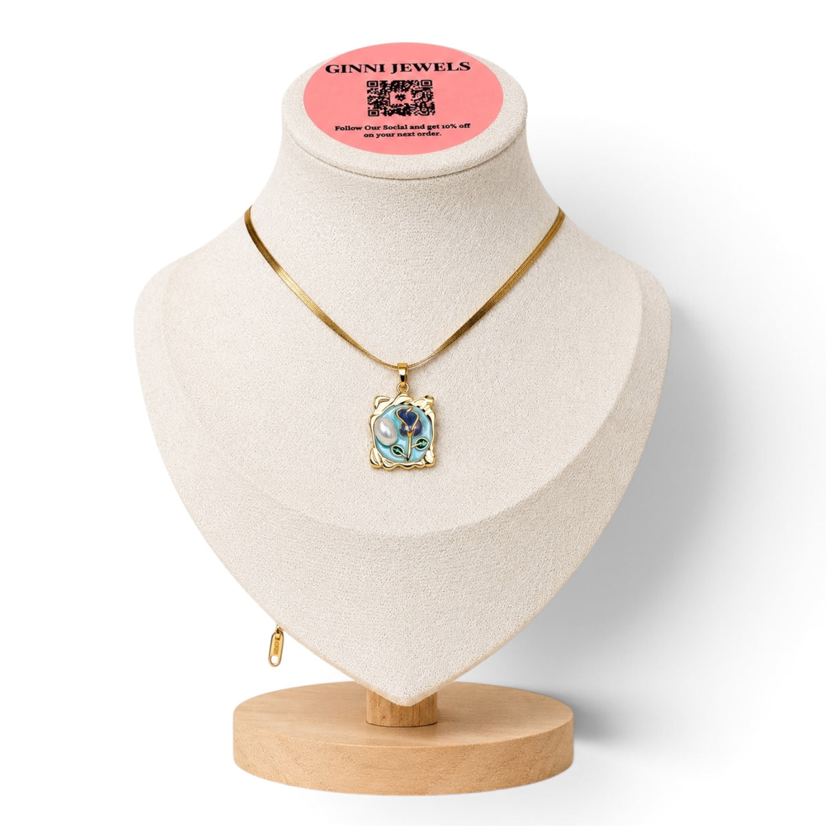 Moonlit Dreams Necklace – Celestial Blue Pendant