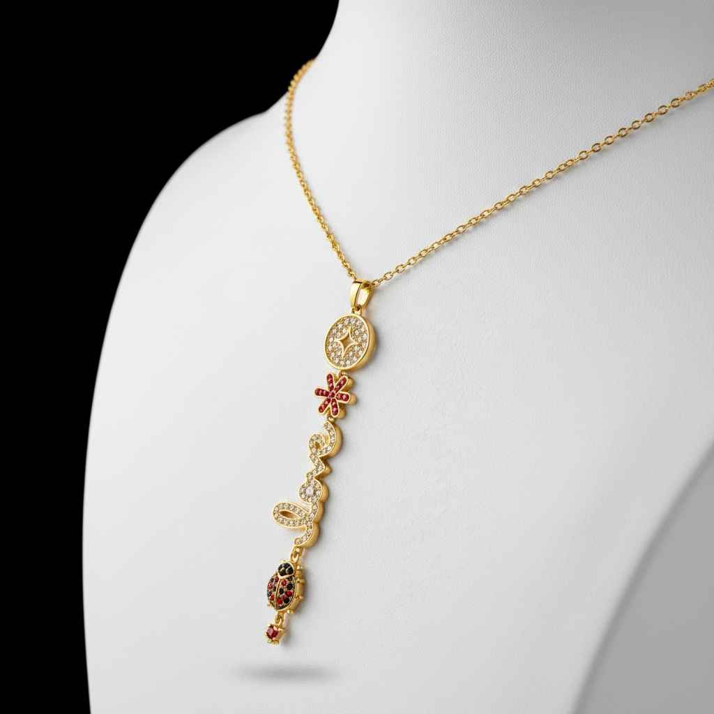 Celeste Lucky Love Necklace – Gold Charm Pendant
