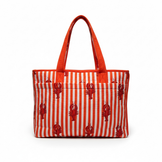 Orange Lobster - Beach Tote Bag - 15*18 inches