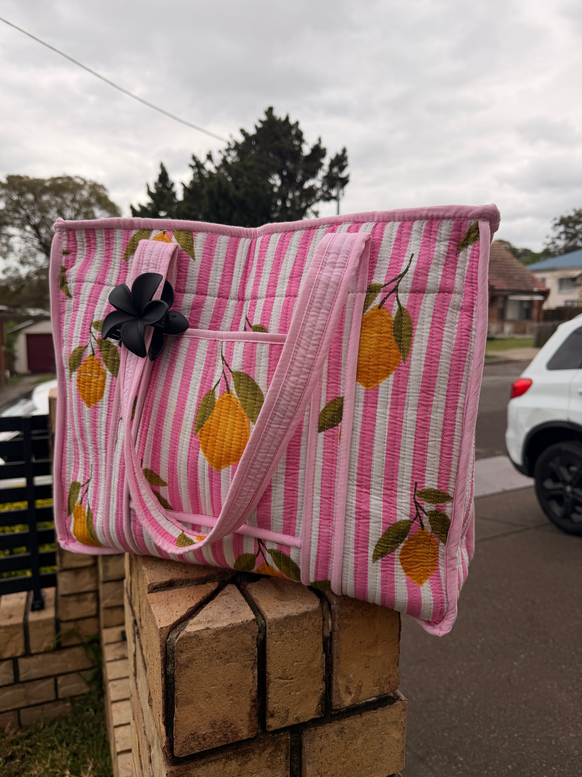 Pink Lemon Compartment Tote