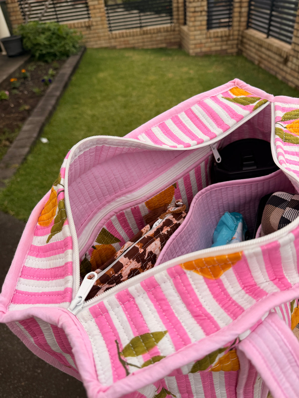 Pink Lemon Compartment Tote