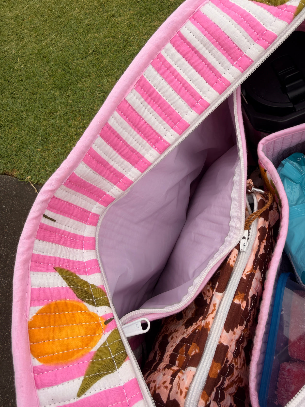 Pink Lemon Compartment Tote