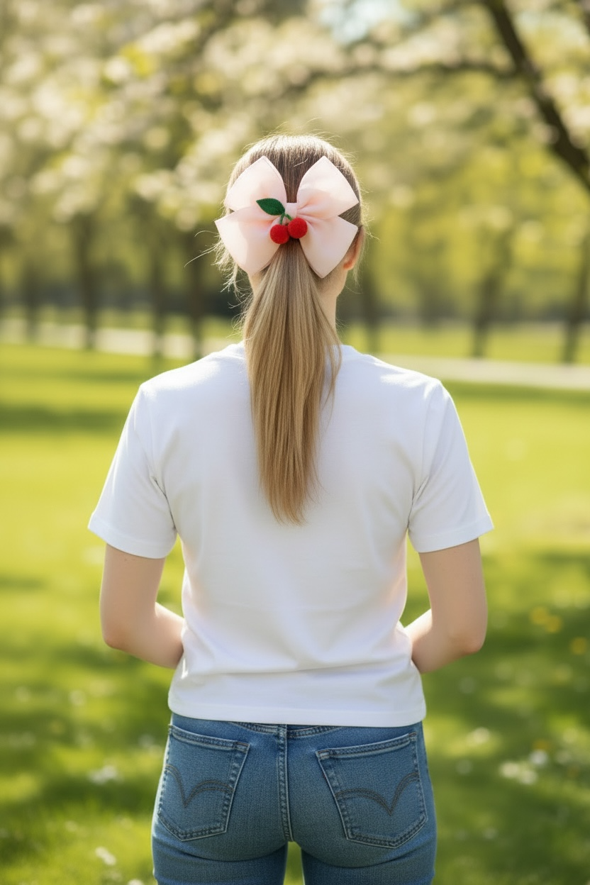 Cherry Luxe Bow Clip 🍒  | Elegant Hair Accessories Australia