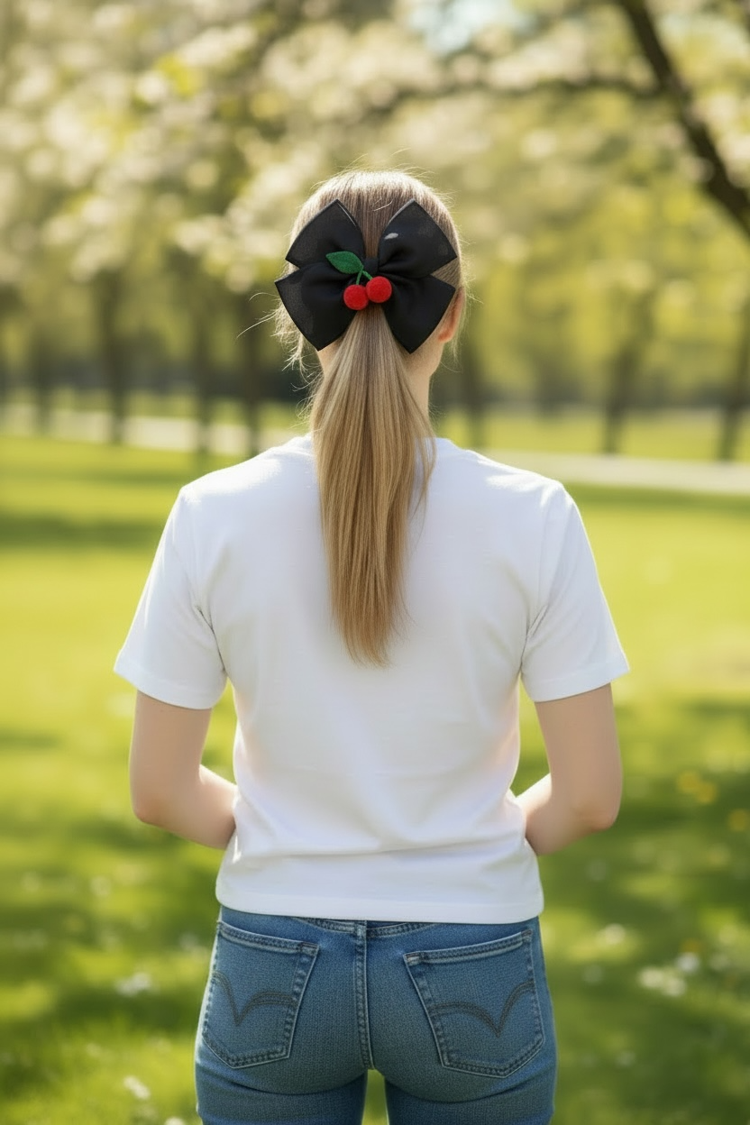 Cherry Luxe Bow Clip 🍒  | Elegant Hair Accessories Australia